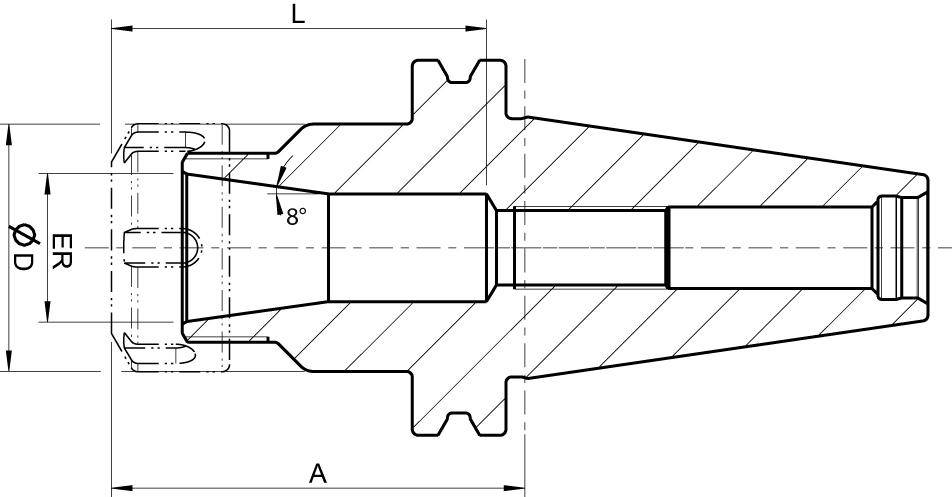Spannzangenfutter DIN69871AD SK40-ER32 FORMAT GT