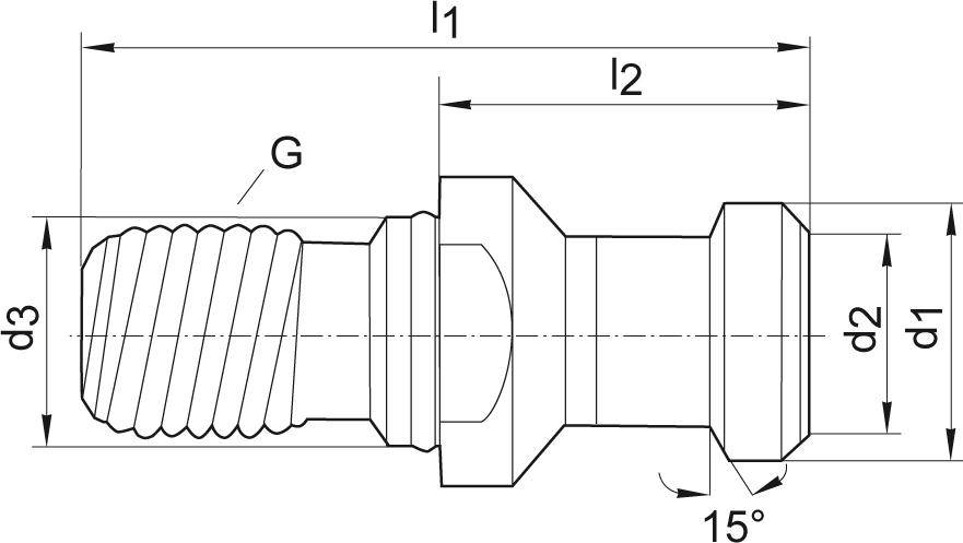 Anzugsbolzen DIN69872A Innenkühlung SK30-M16 FORMAT