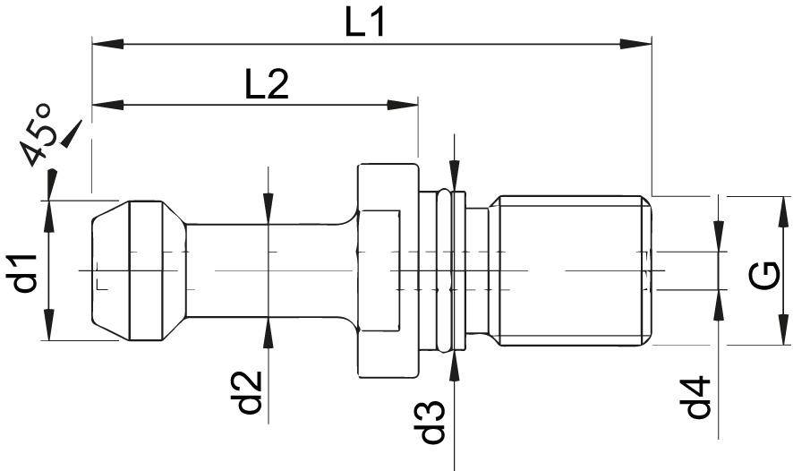 Anzugsbolzen Hurco/HAAS SK40 45Grad Innenkühlung FORMAT