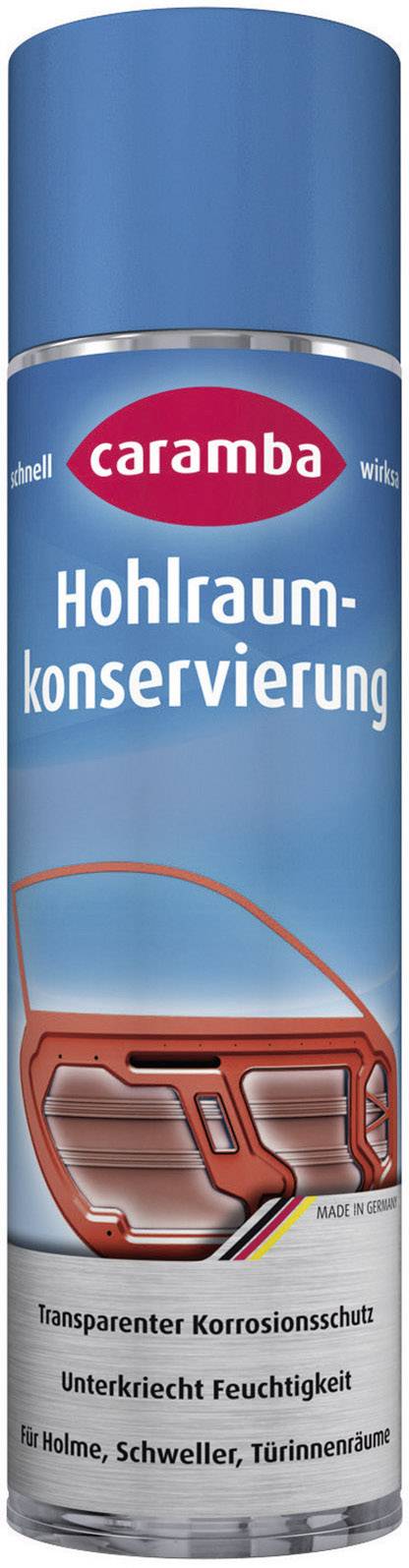 Eine Sprühdose von Caramba mit der Aufschrift 'Hohlraumkonservierung', für Schutz gegen Korrosion in Autoteilen wie Holme und Schweller.