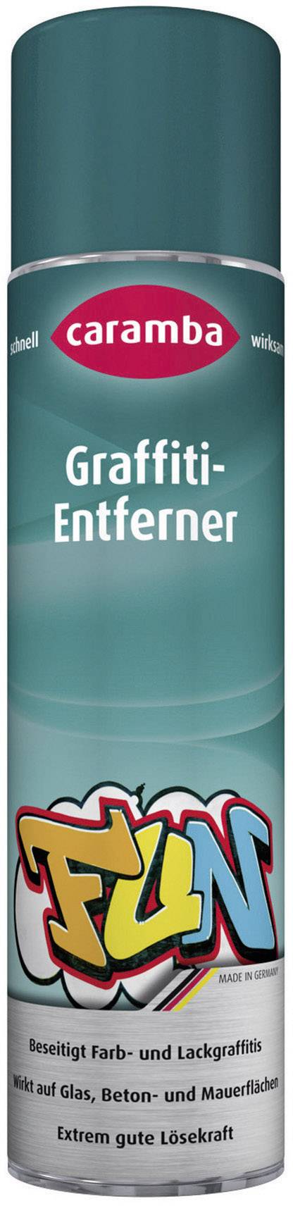 'Caramba Graffiti-Entferner' Spraydose. Entfernt Farb- und Lackgraffiti von Glas, Beton und Mauerflächen. Verspricht extreme Lösekraft.
