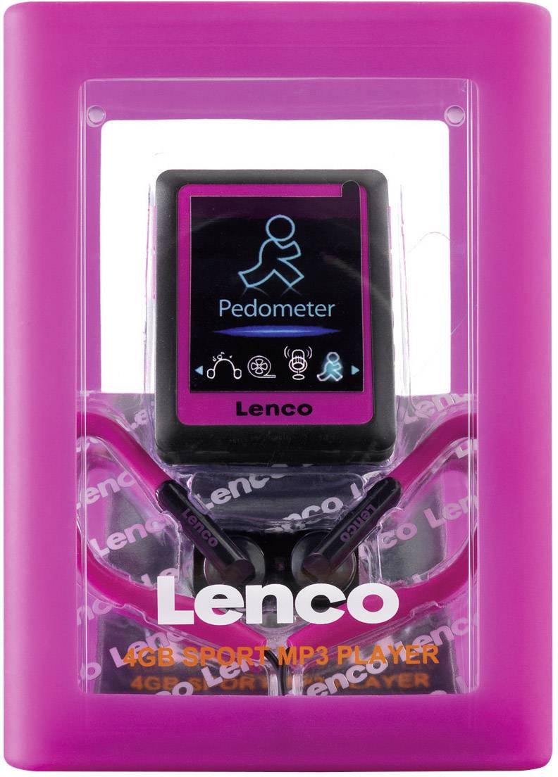 Lenco Podo-152 MP3-Player, MP4-Player 4 GB Pink Schrittzähler, eBook-Funktion
