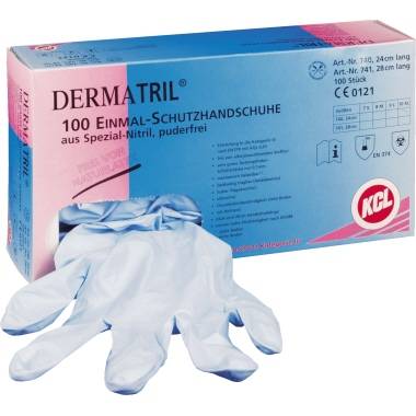 KCL Handschuh Dermatril 740 Nitril Größe10 bl 100 St./Pack.