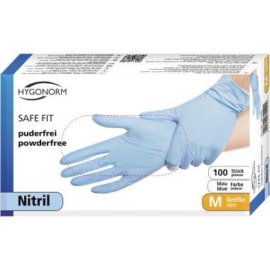 HYGONORM Nitrilhandschuh SAFE FIT 261082 puderfrei XL blau 100St.