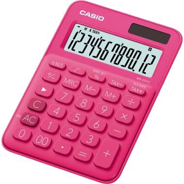 Casio MS-20UC Tischrechner Rot Display (Stellen): 12 solarbetrieben, batteriebetrieben (B x H x T) 105 x 23 x 149.5 mm