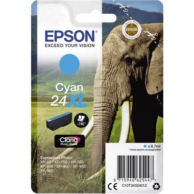 Epson Druckerpatrone T2432, 24XL Original Cyan C13T24324012