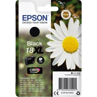 Epson Druckerpatrone T1811, 18XL Original Schwarz C13T18114012