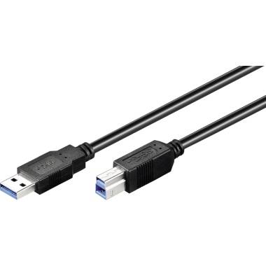 Goobay 93654 USB A 3.0 auf USB B Druckerkabel / Typ B Kabel / 5 Gbits / USB-B für Drucker & Scanner / Schwarz / 3m