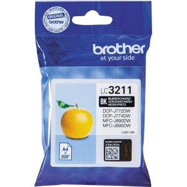 Brother Druckerpatrone LC-3211BK Original Schwarz LC3211BK