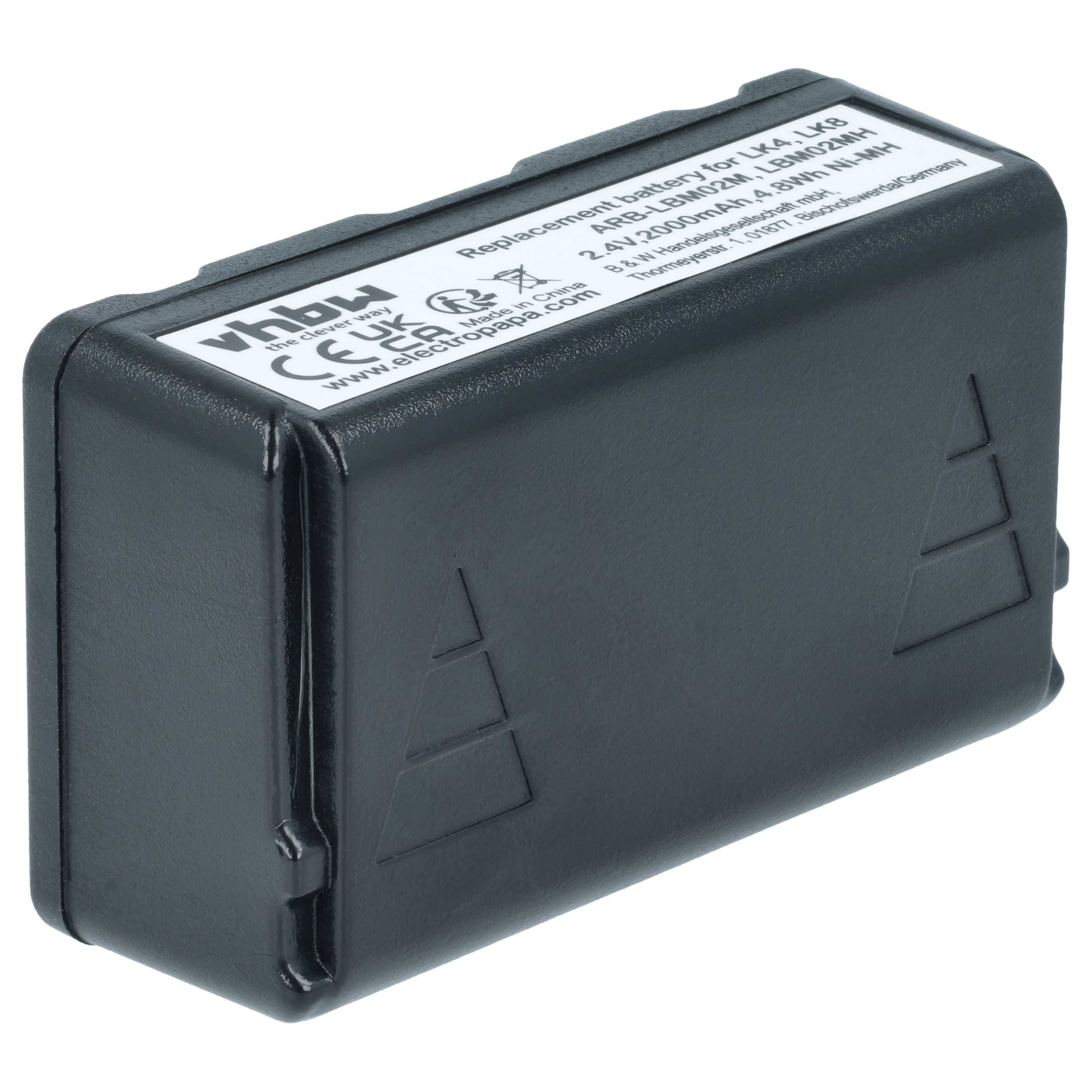 vhbw 5x Akku Ersatz für Autec ARB-LBM02M, LBM02MH für Fernbedienung Remote Control (2000 mAh, 2,4 V, NiMH)