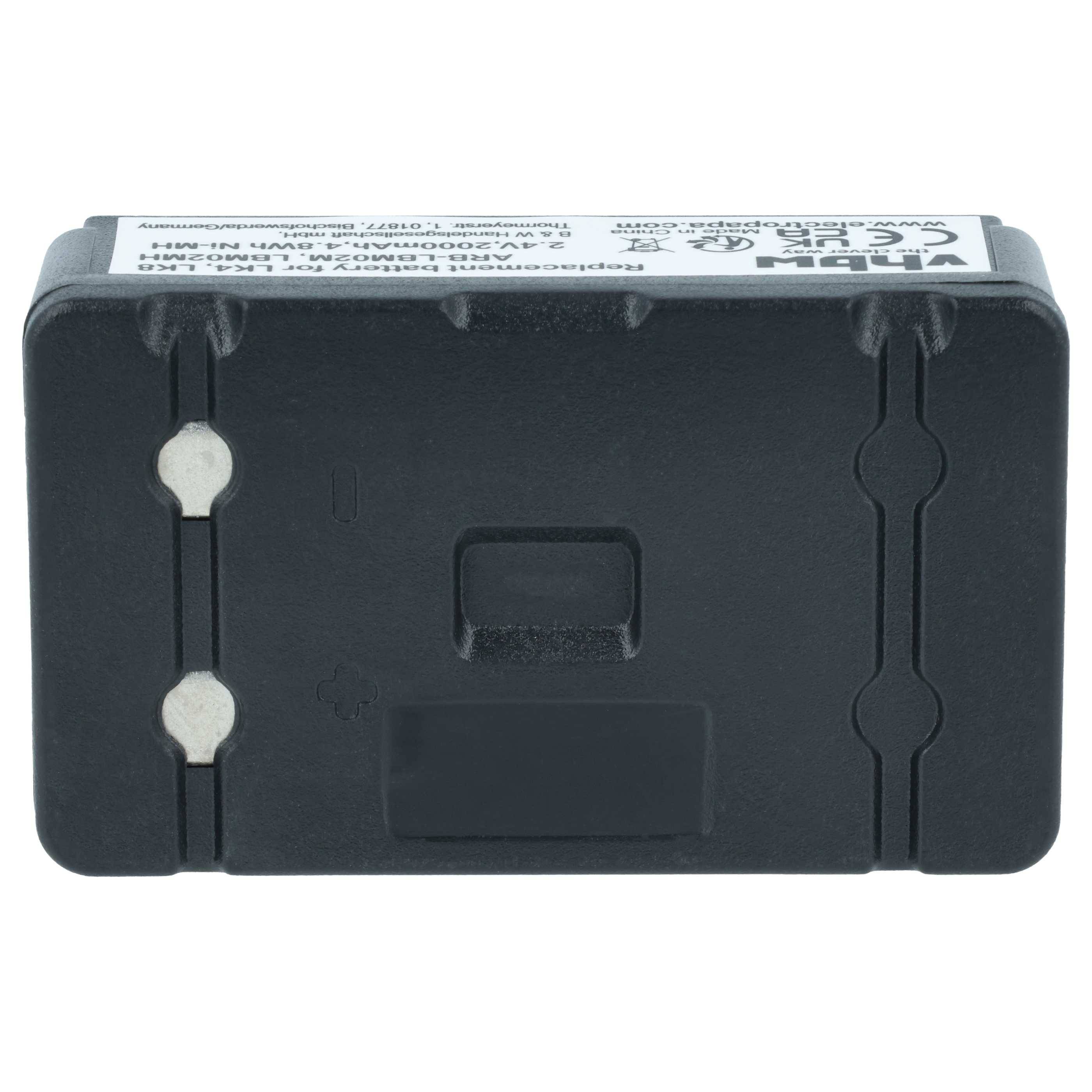 vhbw 5x Akku Ersatz für Autec ARB-LBM02M, LBM02MH für Fernbedienung Remote Control (2000 mAh, 2,4 V, NiMH)