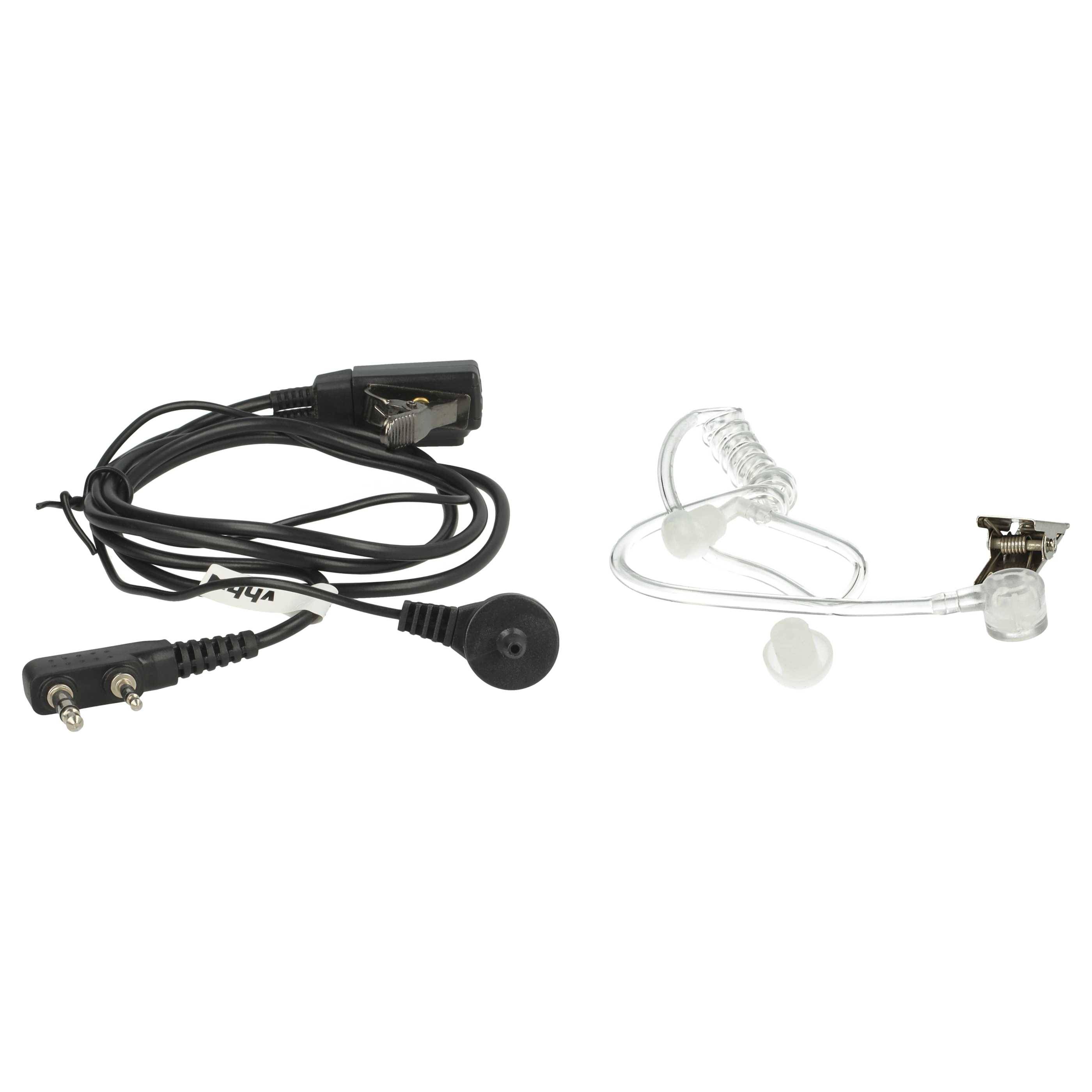 vhbw 10x Headset kompatibel mit Kenwood TH-205E | TH-21, TH-215, TH-215A, TH-21AT Funkgerät - schwarz, Transparenter
