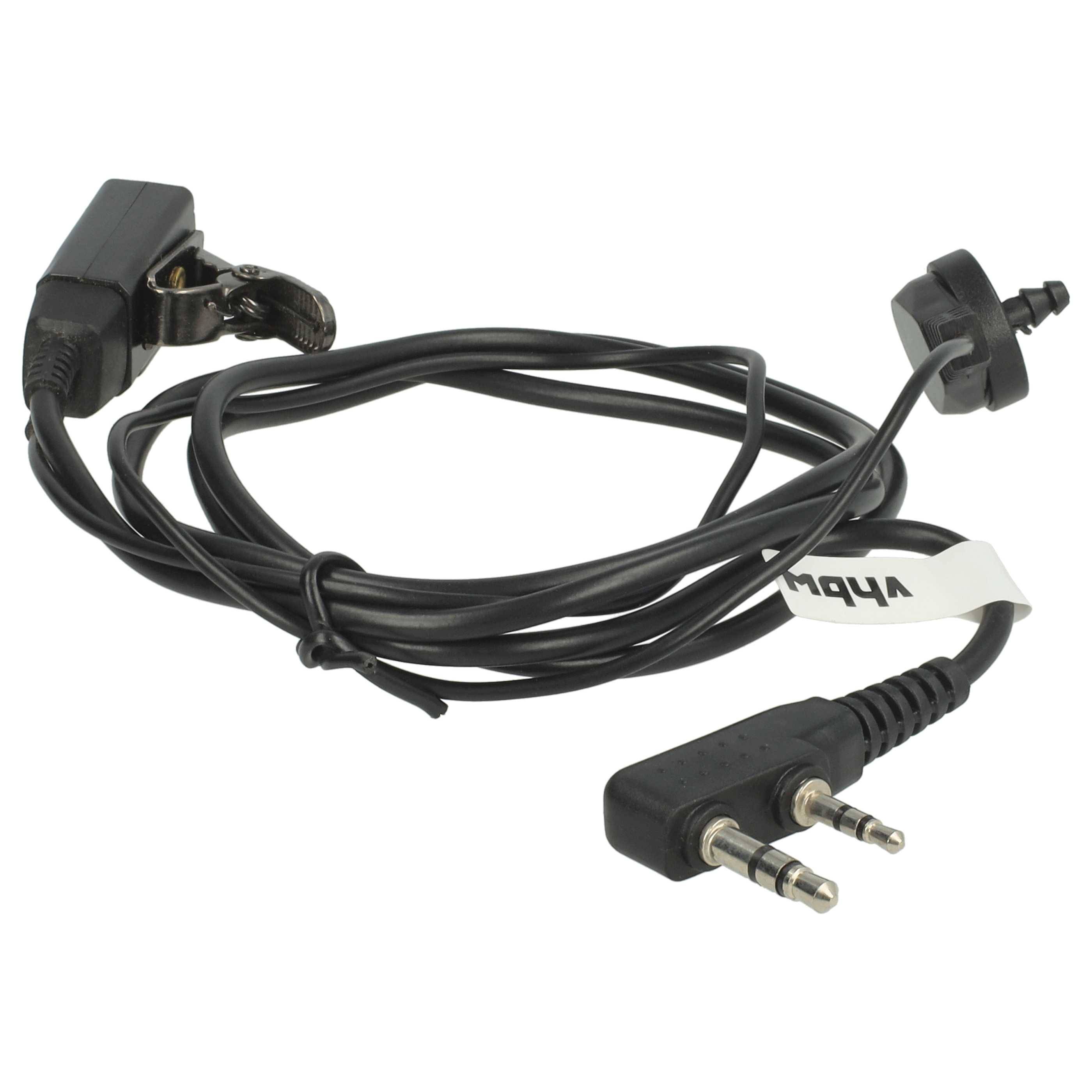 vhbw 10x Headset kompatibel mit Kenwood TH-205E | TH-21, TH-215, TH-215A, TH-21AT Funkgerät - schwarz, Transparenter
