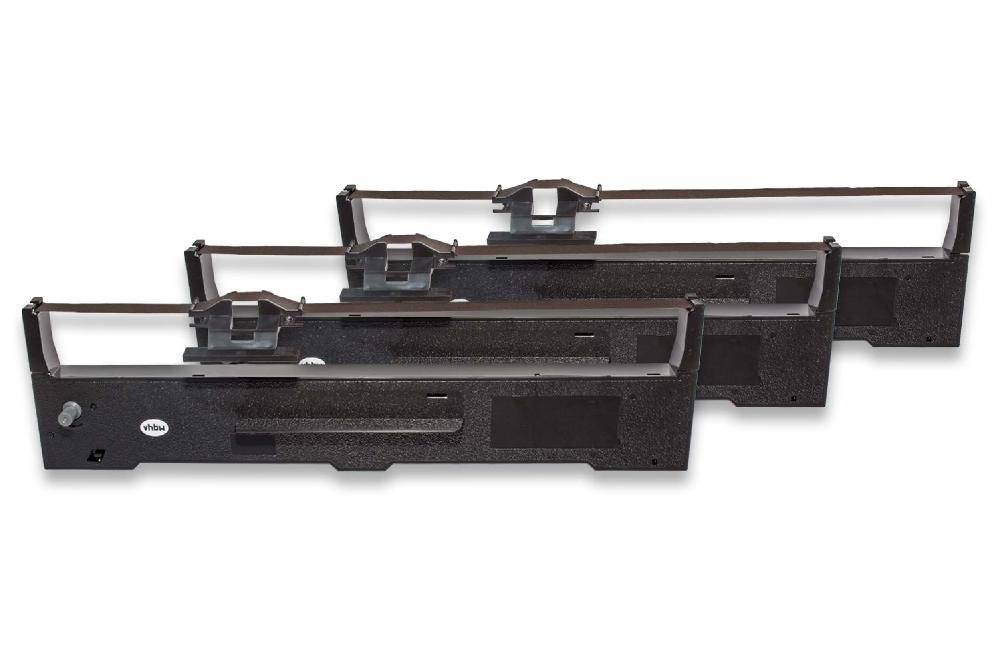 vhbw 3x Farbband Schriftband Ersatz für Epson C13S015337 für Nadeldrucker, Bondrucker - Schwarz