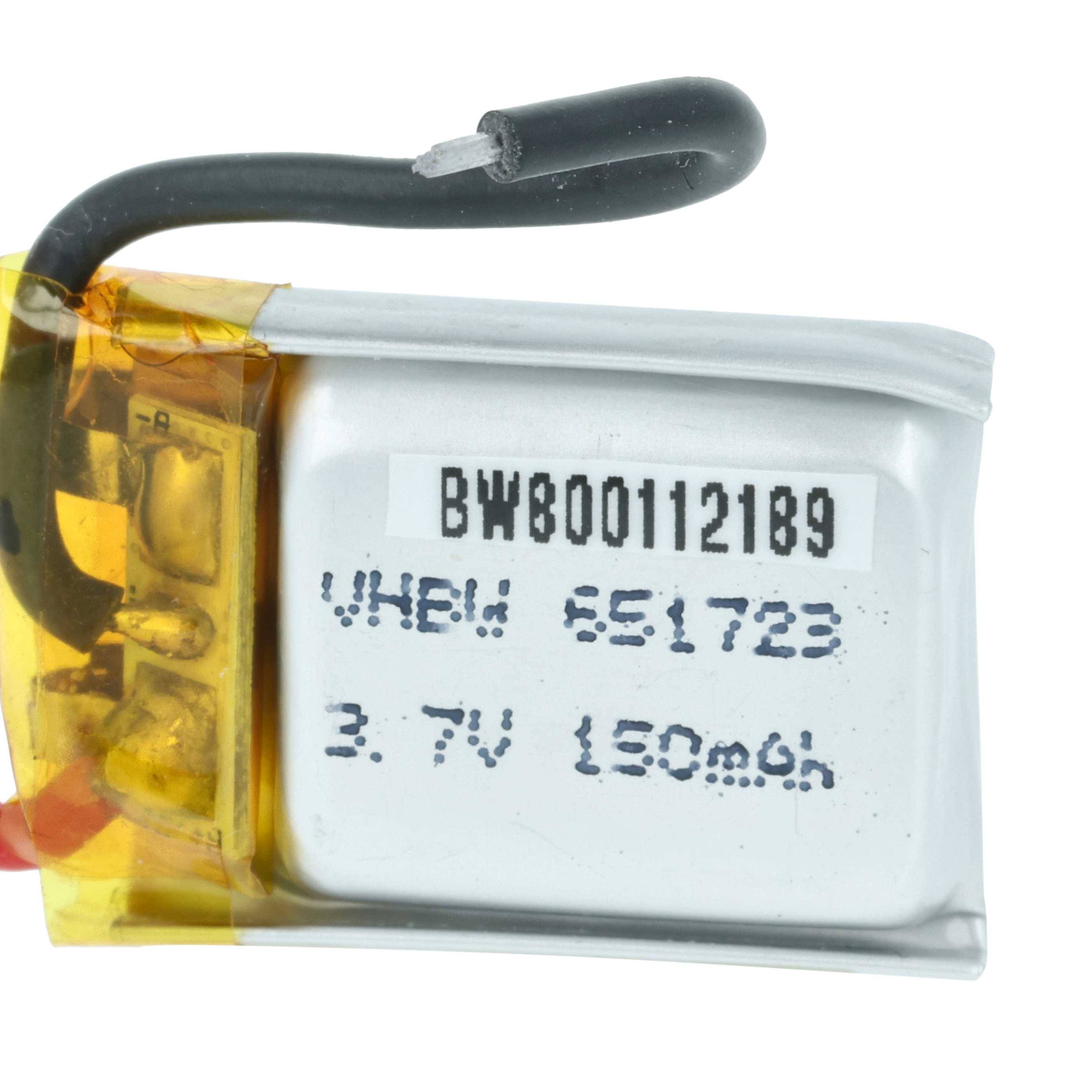 vhbw 5x Akku für Modellbau z.B. Racing Car, Helikopter, Flugzeug (150mAh, 3,7V, Li-Polymer, 25 x 17,5 x 7,6 mm, 2 Pin