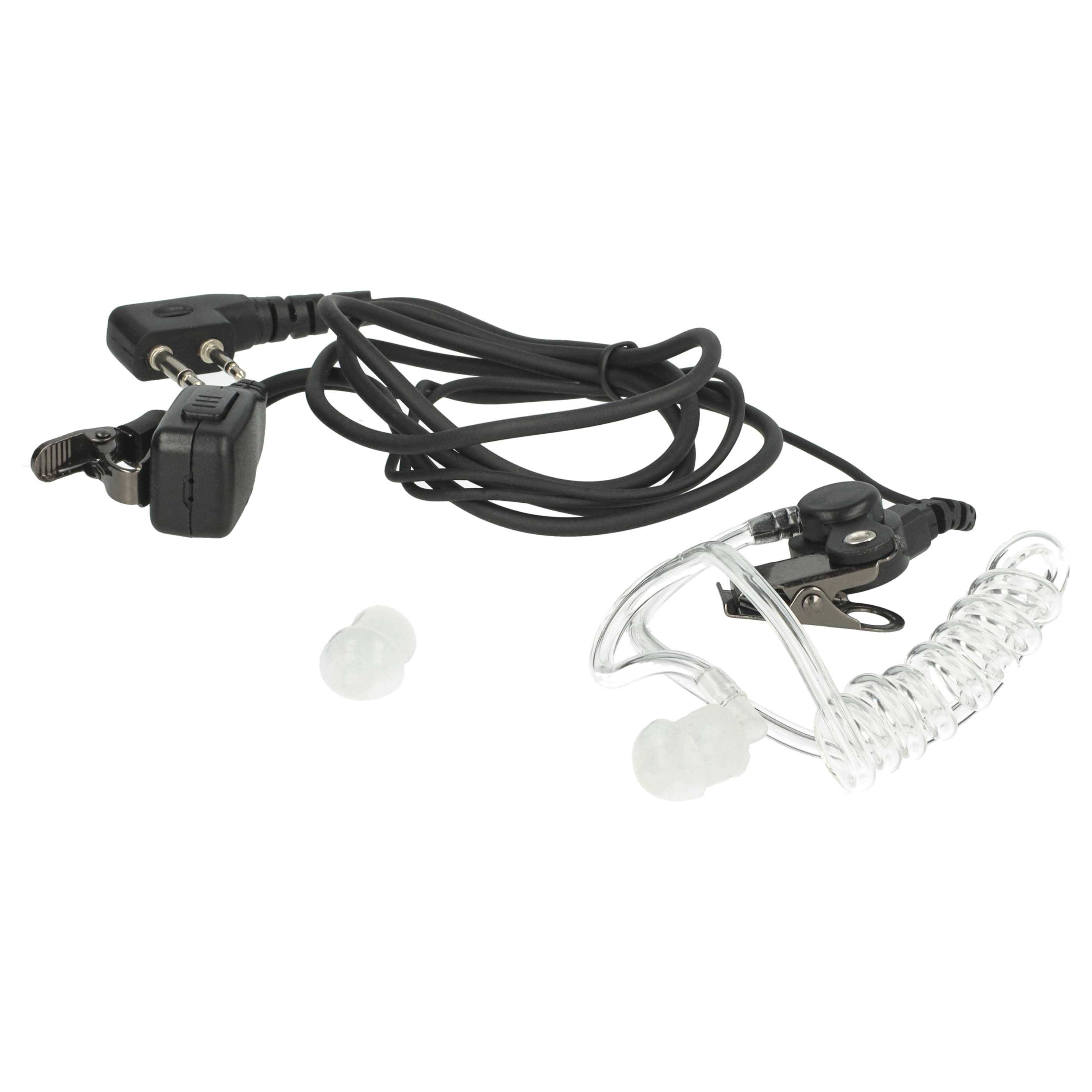 vhbw 10x Headset kompatibel mit Alan Midland 451 | 443, 42, 445 Sport, 445 BT, 441 Funkgerät - schwarz, Transparenter