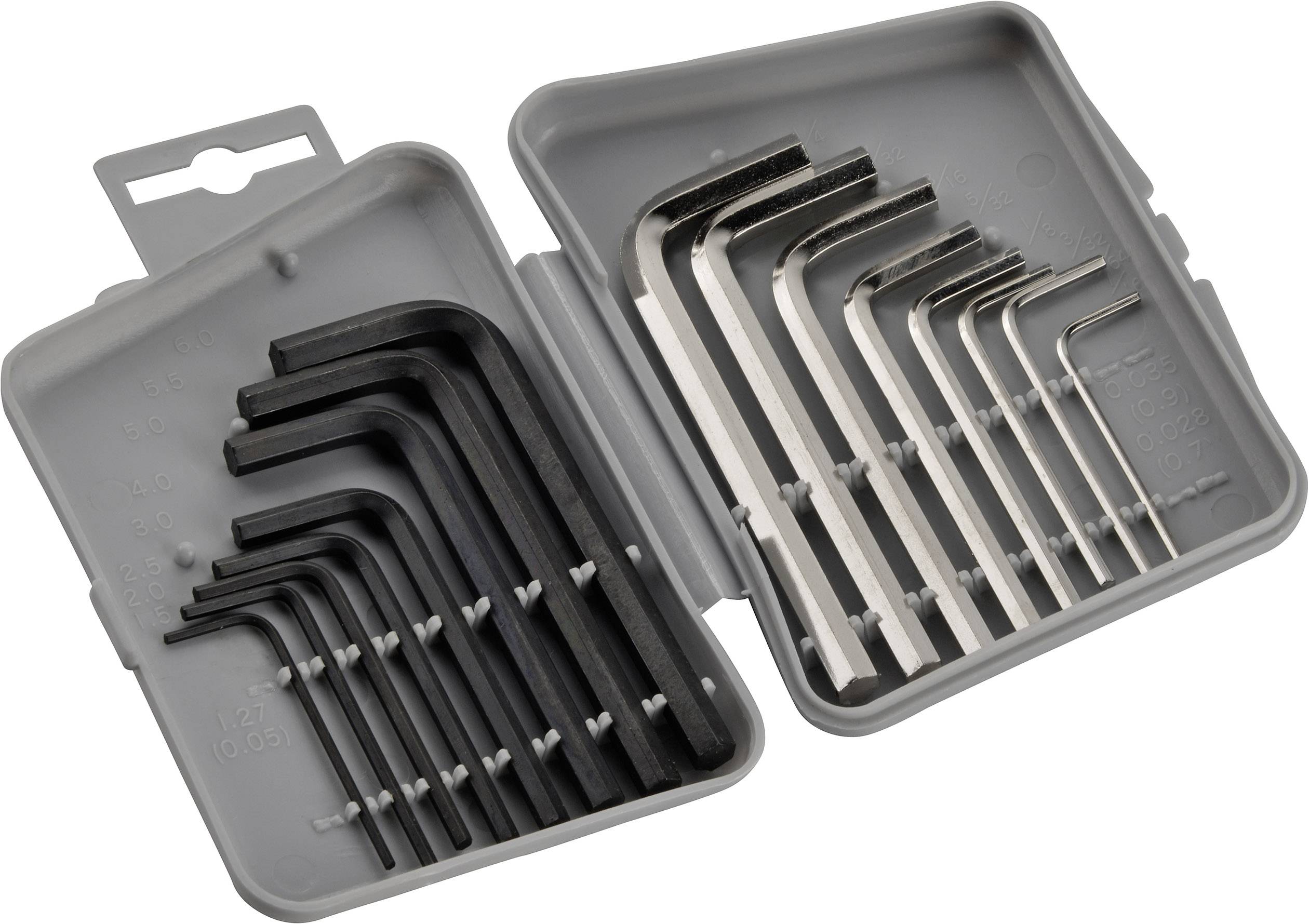 Innen-Sechskant Winkelschraubendreher-Set 1.5 mm, 2 mm, 2.5 mm, 3 mm, 4 mm, 5 mm, 5.5 mm, 6mm 1/16 Zoll, 5/64 Zoll, 3/32 Zoll