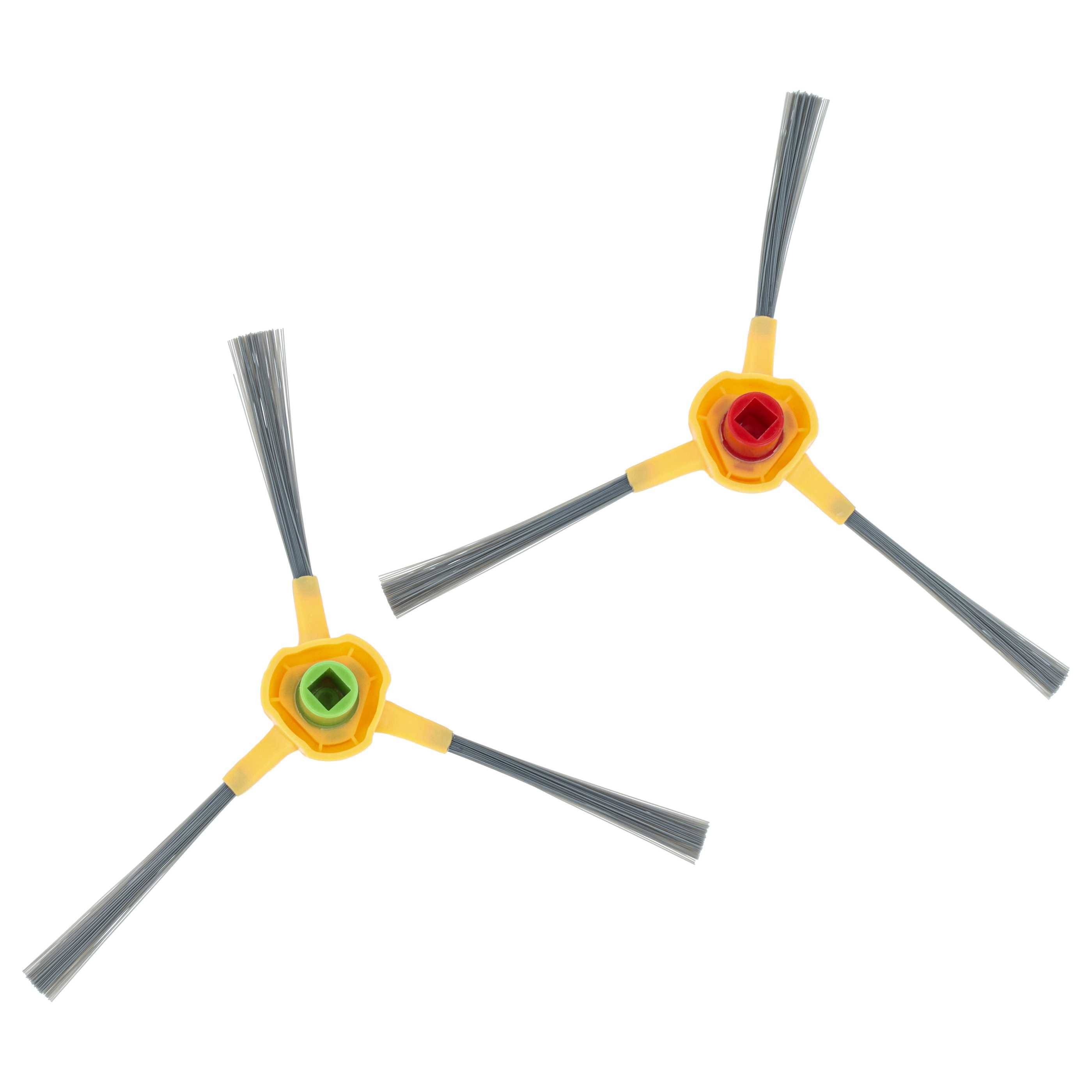 vhbw 4x Seitenbürste Ersatz für Ecovacs D-S374 für Saugroboter - Reinigungsbürsten Set, grau / gelb