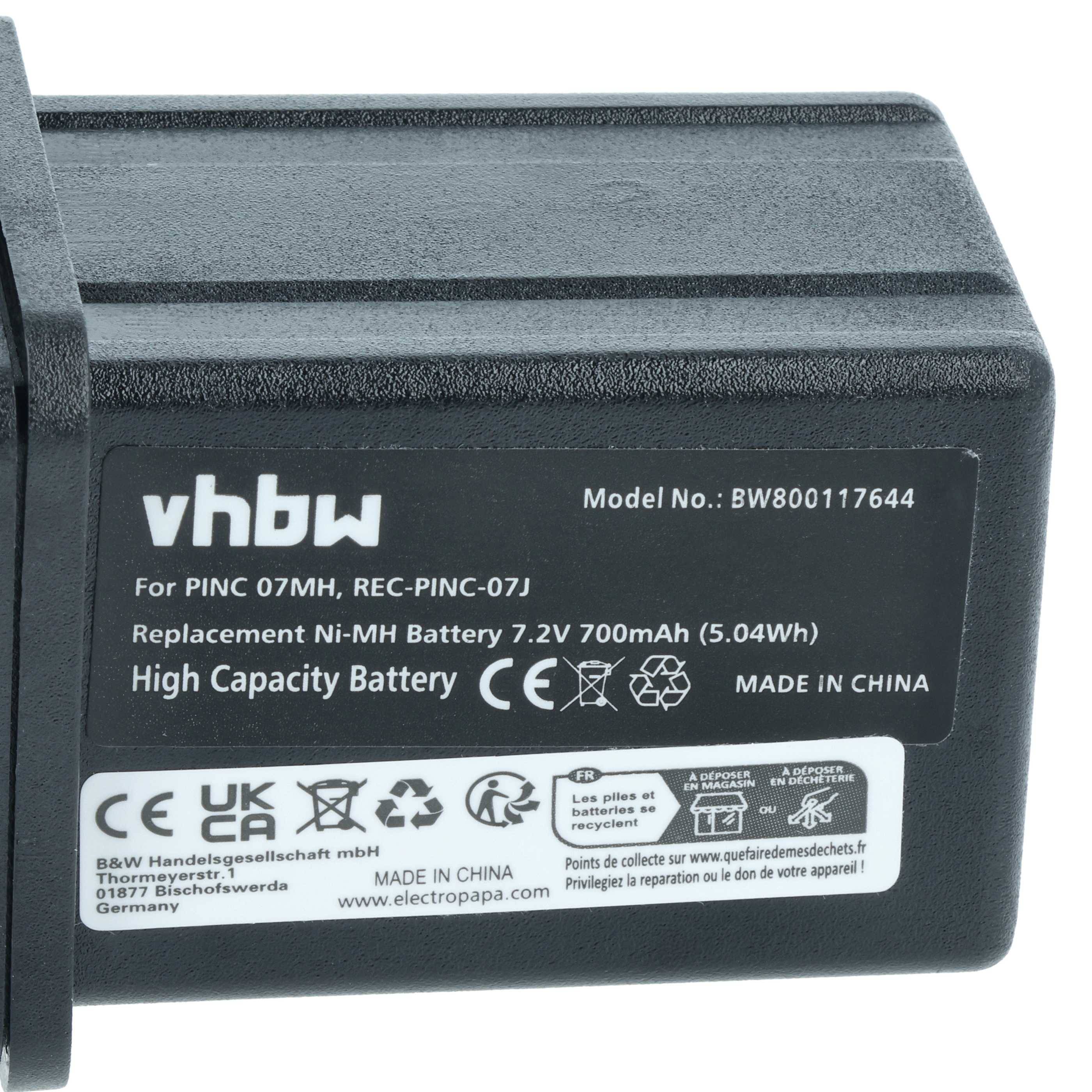 vhbw 2x Akku kompatibel mit Elca TECHNO-M, GENIO-P Fernbedienung Remote Control (700 mAh, 7,2 V, NiMH)