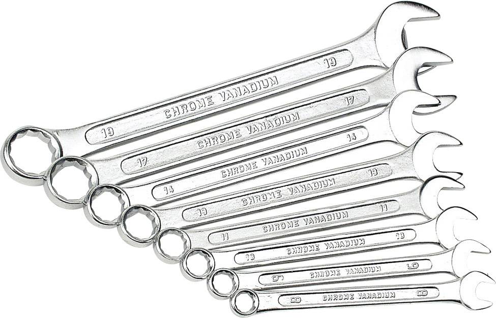 Brüder Mannesmann M 130-08DIN Ring-Maulschlüssel-Satz 8teilig Schlüsselweite (Metrisch) 8 - 19mm