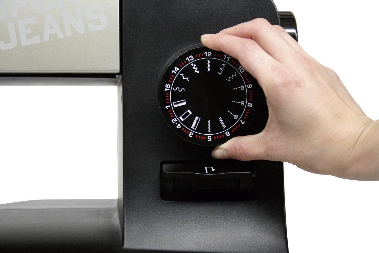 Toyota Nähmaschinen Jeans-Freiarmnähmaschine SUPERJ15PE mit Anschiebetisch, Lederfunktion Schwarz