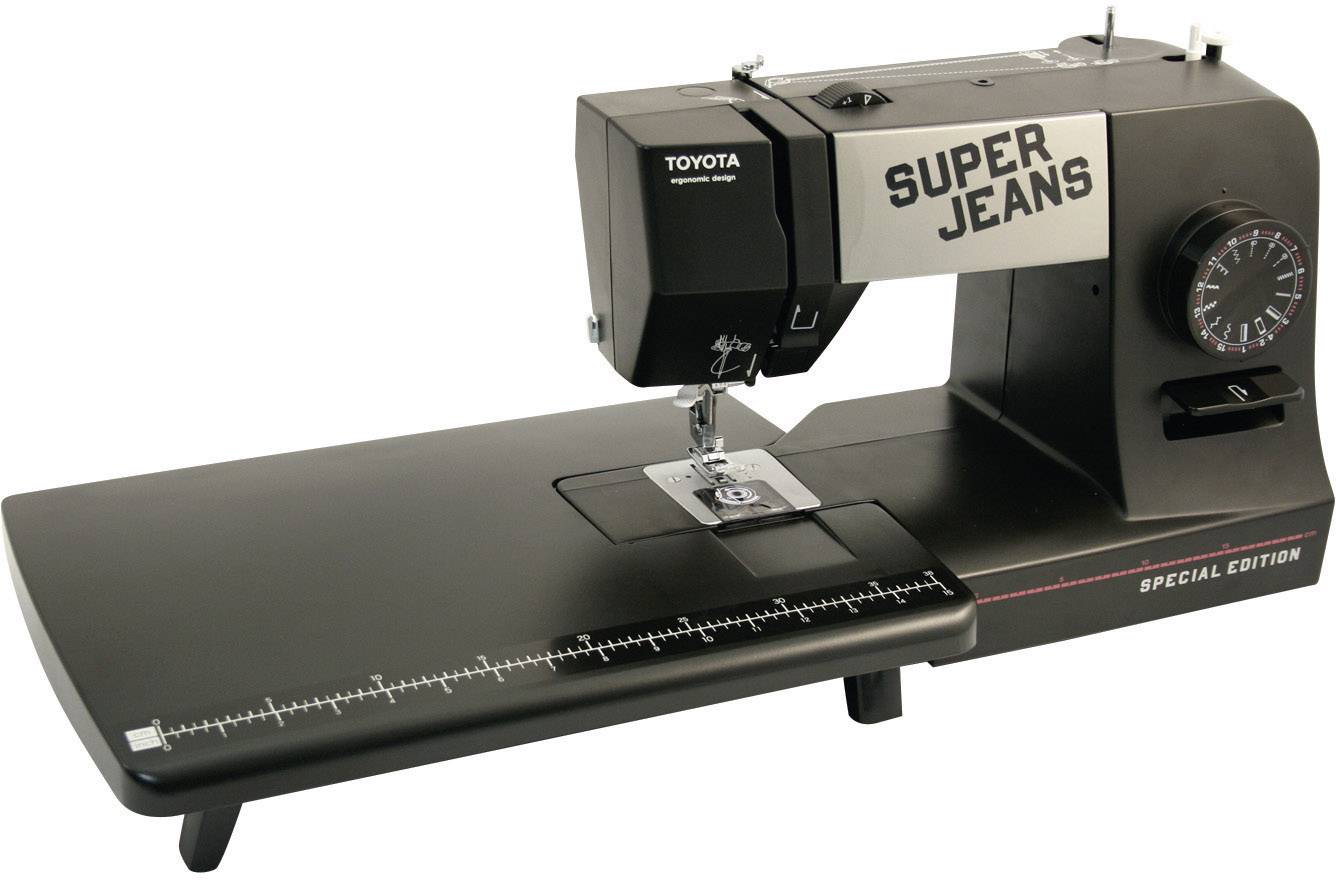 Toyota Nähmaschinen Jeans-Freiarmnähmaschine SUPERJ15PE mit Anschiebetisch, Lederfunktion Schwarz