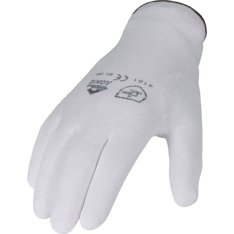 Handschuhe Gr.10 weiß EN 388 PSA II Nyl.m.PU ASATEX