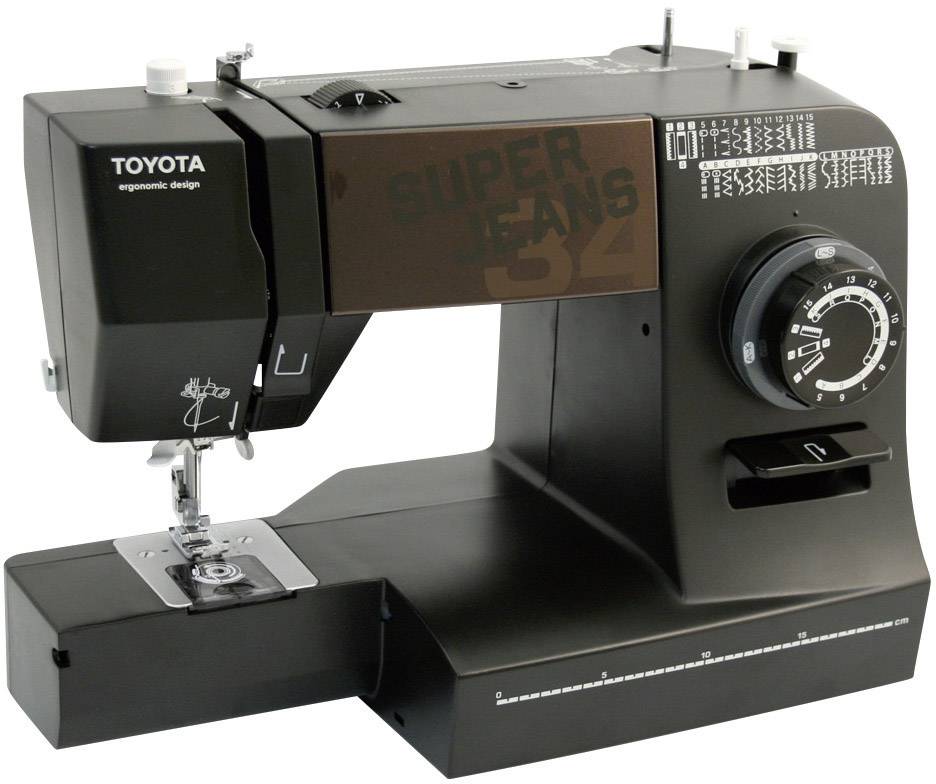 Toyota Nähmaschinen Jeans-Freiarmnähmaschine SUPERJ34 Lederfunktion Schwarz