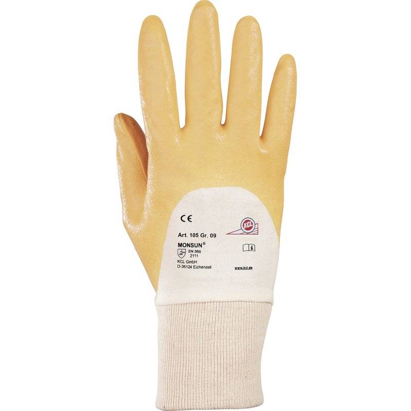 Handschuhe Monsun 105 Gr. 8 curry Nitril m. Strickbund KCL