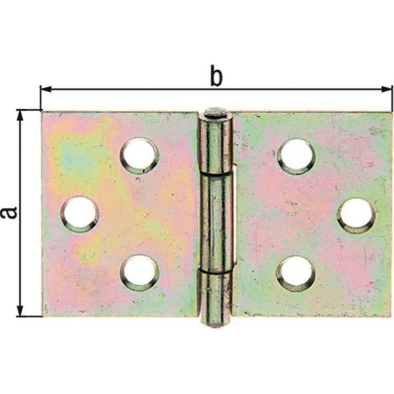 Scharnier H.70mm B.104,5mm S.1,25mm STA galv.gelb verz.breit GAH