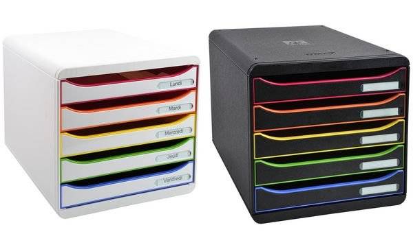 EXACOMPTA Schubladenbox BIG-BOX PLUS, 5 Schübe, harlekin (8702184)