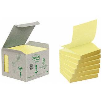 Post-itÂ® Haftnotiz Z-Notes RC, 76 x 76 mm, gelb, 100 Blatt (6 Blocks)