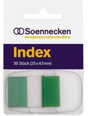 Haftstreifen Index 25x43mm 50Streifen Spender grün