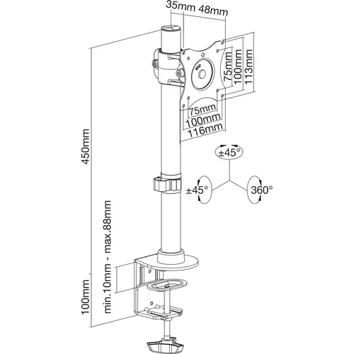InLine® Tischhalterung, für LCD-/LED-Display bis 69cm (27"), max. 10kg InLine® Tischhalterung, für LCD-/LED-Display bis 69cm (27"), max. 10kg