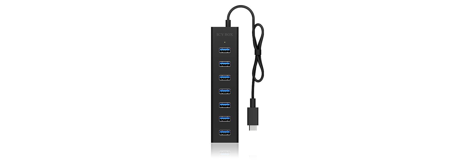 IB-HUB1700-C3, Type-C™ zu 7-Port USB 3.0 Hub, Alu-Gehäuse