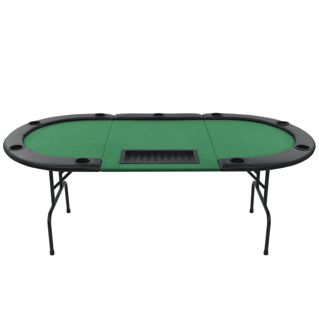 9-Spieler Poker Falttisch 3-fach Faltbar Oval Grün
