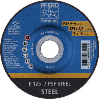 Schruppscheibe PSF STEEL D230xS7,2mm gekr.STA Bohr.22,23mm PFERD
