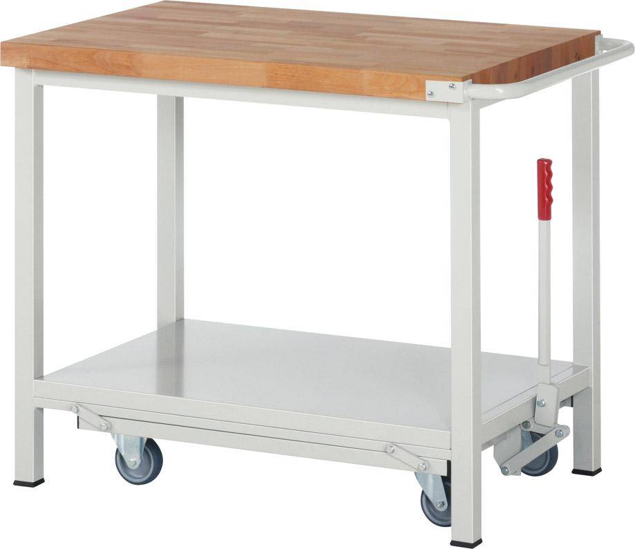 Absenkbare Werkbank - Modell 8000 BASIC, BxTxH 1000x700x880 mm, Buche-Massiv Arbeitsplatte 40 mm