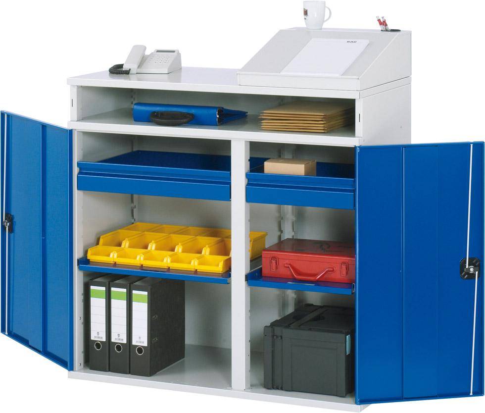 RAU Pultschrank, HxBxT 1.060-1.220 x 1.100 x 520 mm, Schubladen 2 x 80