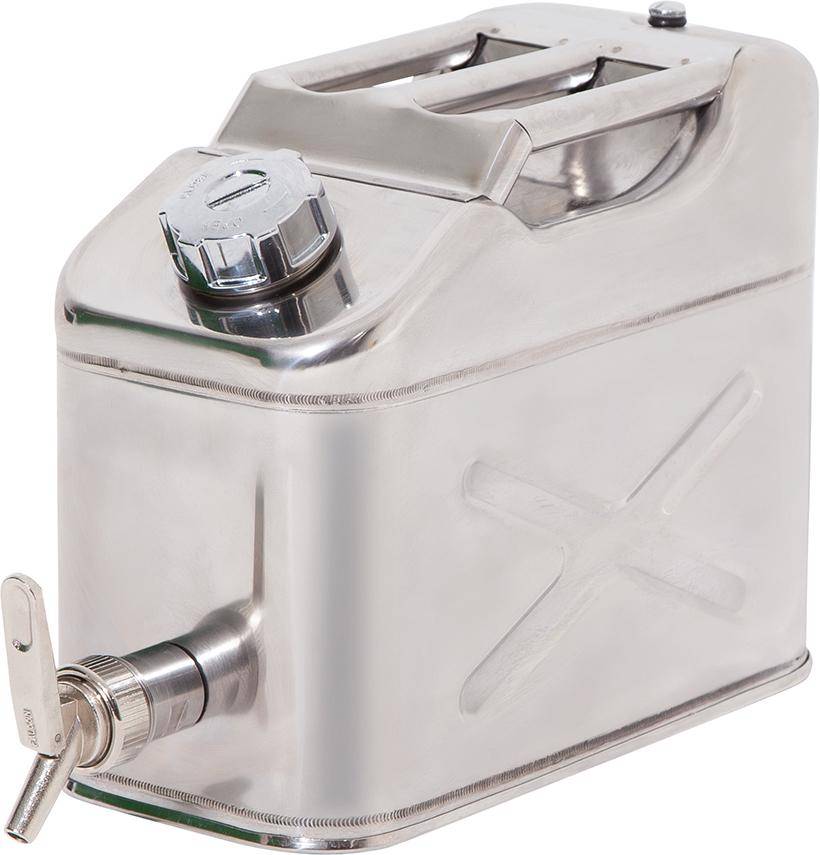 Kanister m. Abfüllhahn Edelstahl,10 Liter