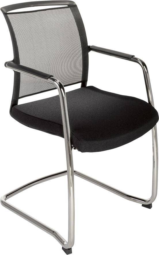 Freischwinger Netzrücken Sitz schwarz