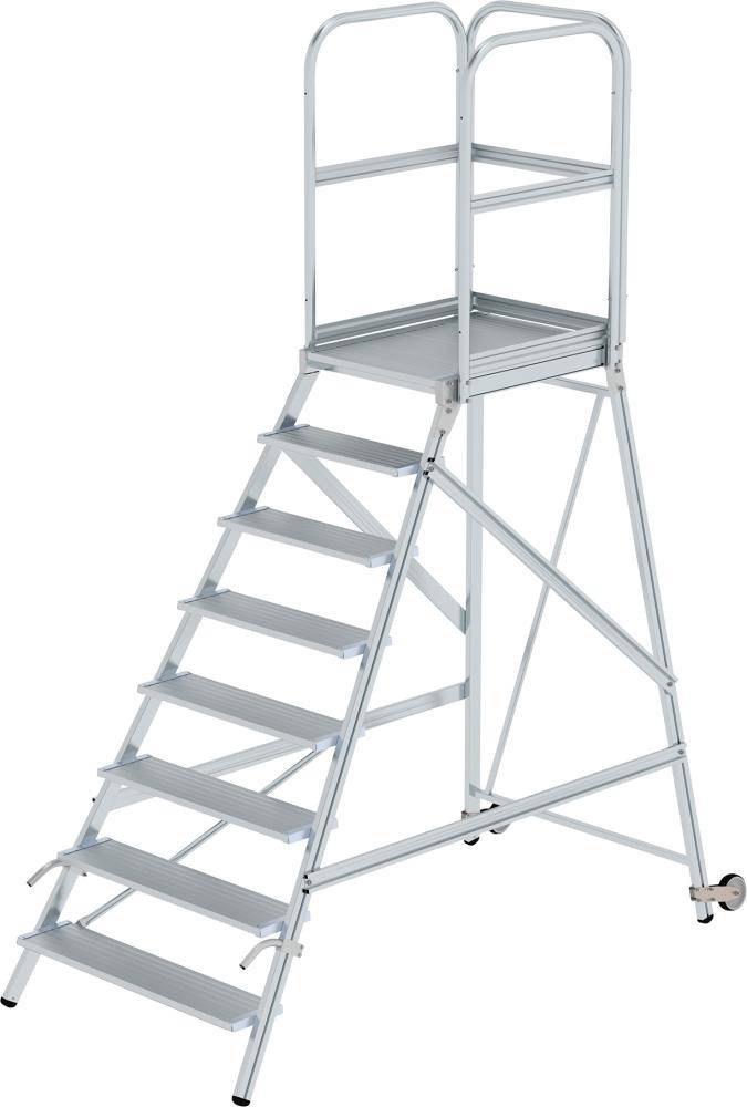 Podestleiter einseitig Rollen-Griff,8Stu<br>56108