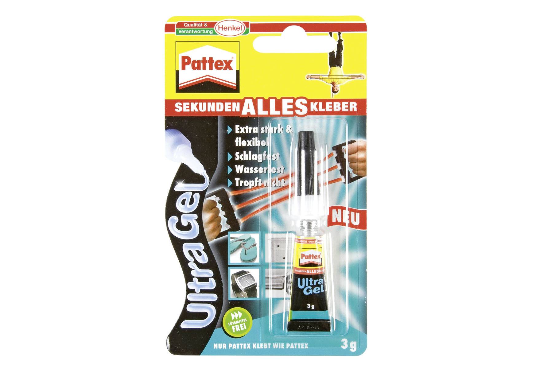 Pattex Sekundenkleber Ultra Gel, extra starker & flexibler Superkleber, stoß- &