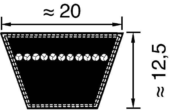 46120/12,5 1400,OPTIBELT klassische Keilriemen