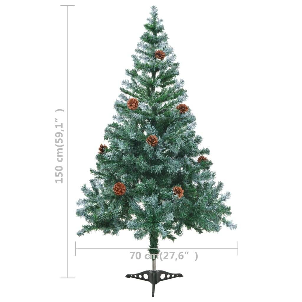 Künstlicher Weihnachtsbaum mit Tannenzapfen gefrostet 150 cm