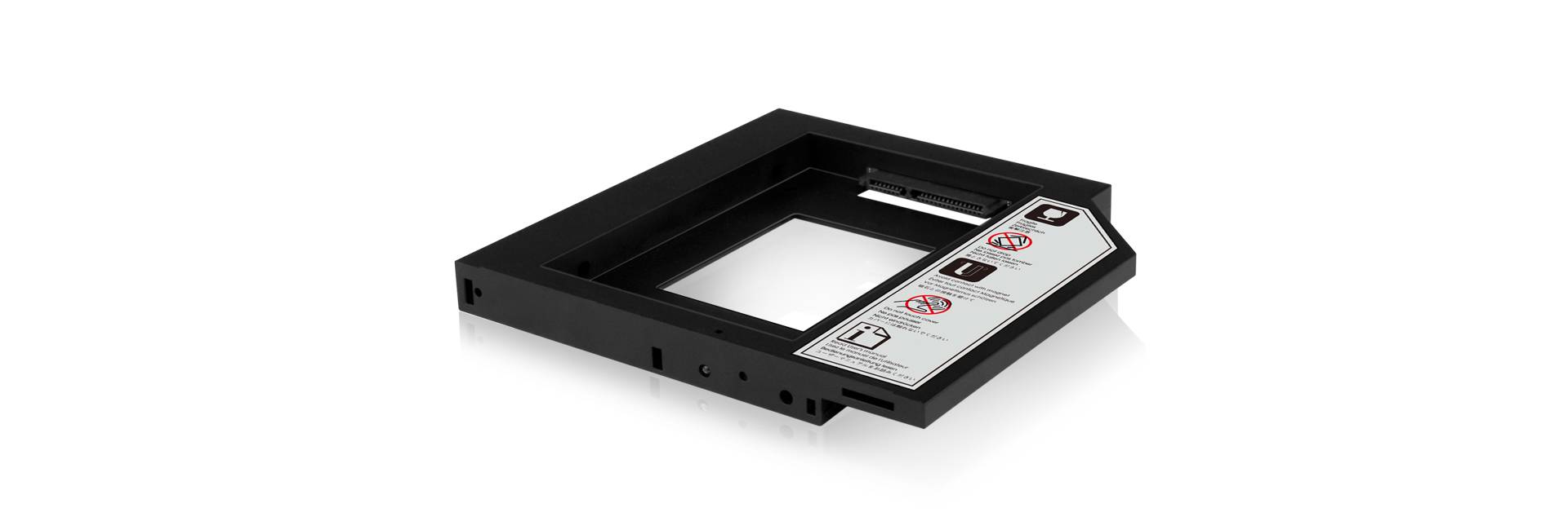 IB-AC642, SSD/SATA Adapter für DVD Schacht + Slim DVD Alu-Gehäuse, SATA zu USB 2.0