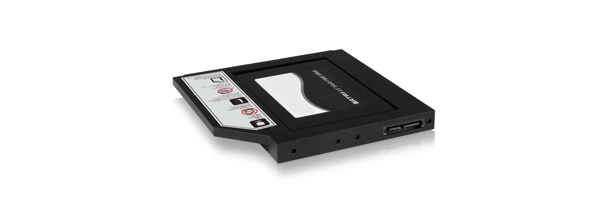 IB-AC642, SSD/SATA Adapter für DVD Schacht + Slim DVD Alu-Gehäuse, SATA zu USB 2.0