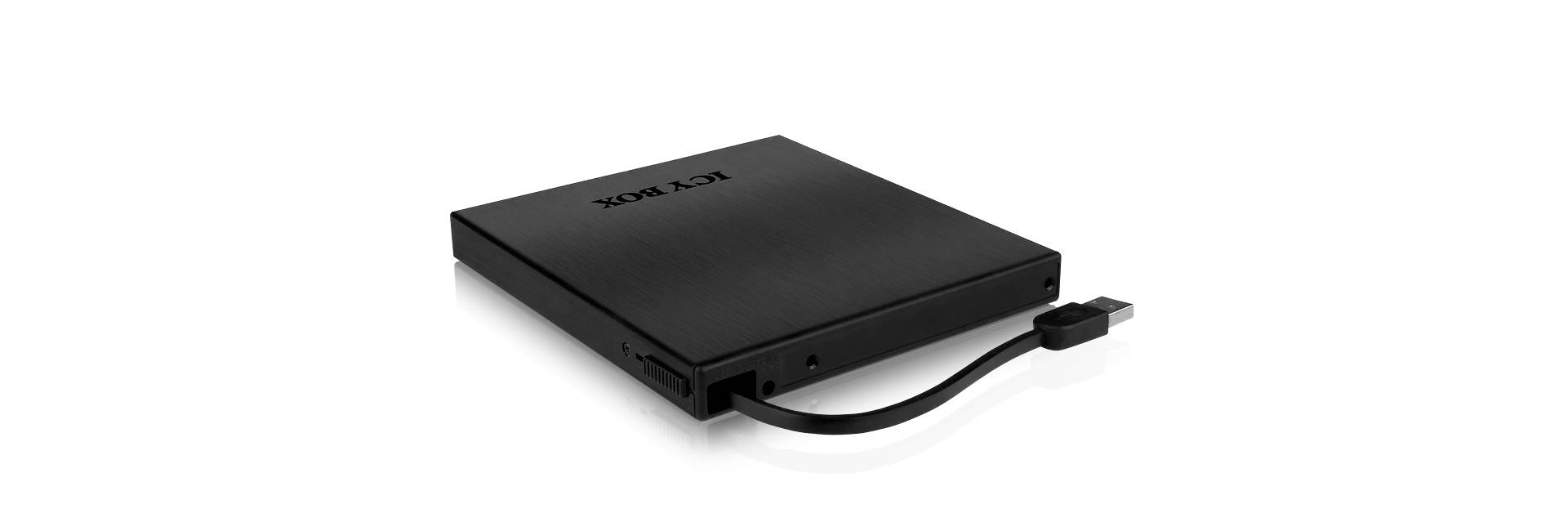 IB-AC642, SSD/SATA Adapter für DVD Schacht + Slim DVD Alu-Gehäuse, SATA zu USB 2.0