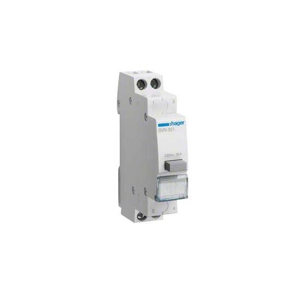 Hager SE 16A, 230V, 50/60Hz, IP20, 17.5 x 83mm, Pushbutton