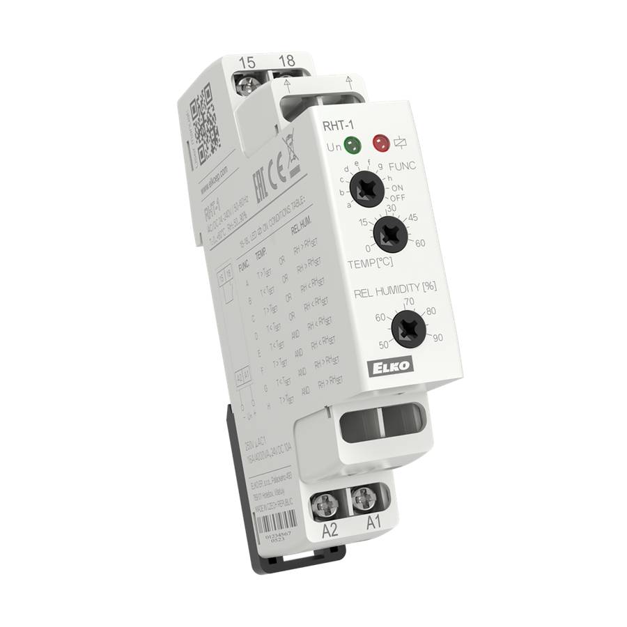 ELKO EP RHT-1 Hygrothermostat, 0 bis +60°C, 50-90% rF, 24-240V AC/DC, 16A